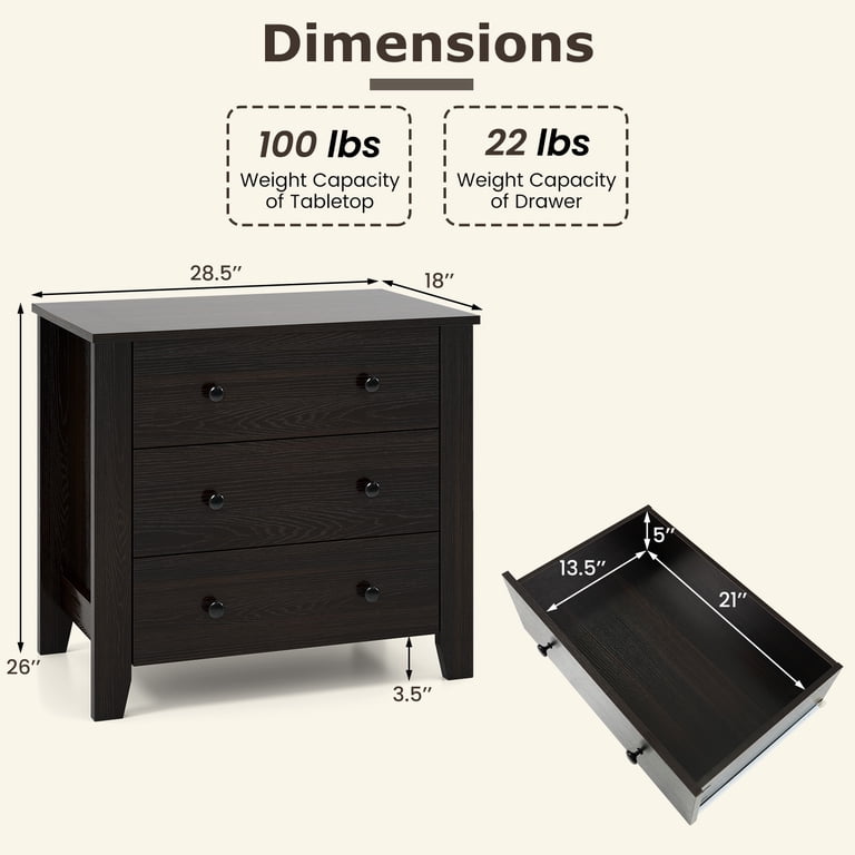 dimensions dresser Waleaf 70