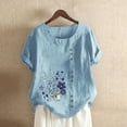 thumbnail image 2 of Gibobby Blusas De Manga Larga Para Mujer Mujeres Blouse Tops O Neck Party con estilo T camisa（Azul， S), 2 of 4