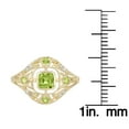 thumbnail image 3 of 10k Yellow Gold Vintage Style Genuine Peridot and Diamond Ring, 3 of 5