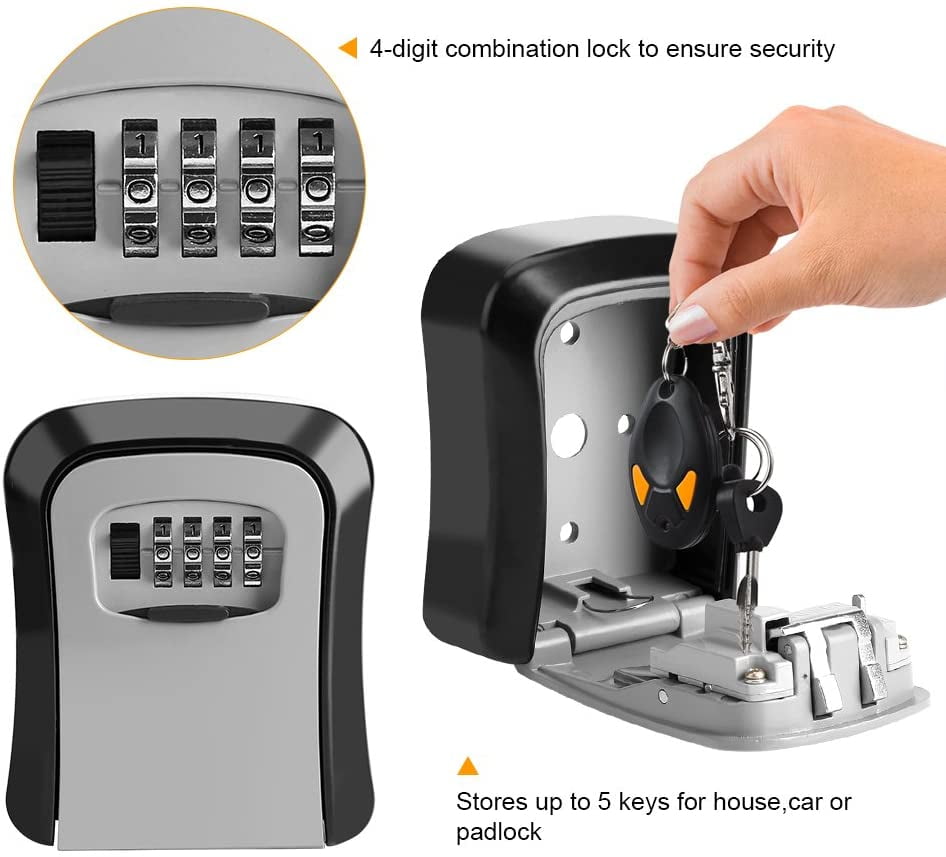 Safe Key Box Wall Mount Storage Security Lock Combination Cabinet Case Holder 
