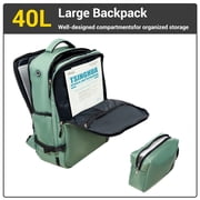 Travelhouse 6 Piece Hardshell Luggage Set Lightweight Suitcase with TSA Lock and Spinner Wheels with Backpack, Duffel Bag ,Packing Cubes,Green