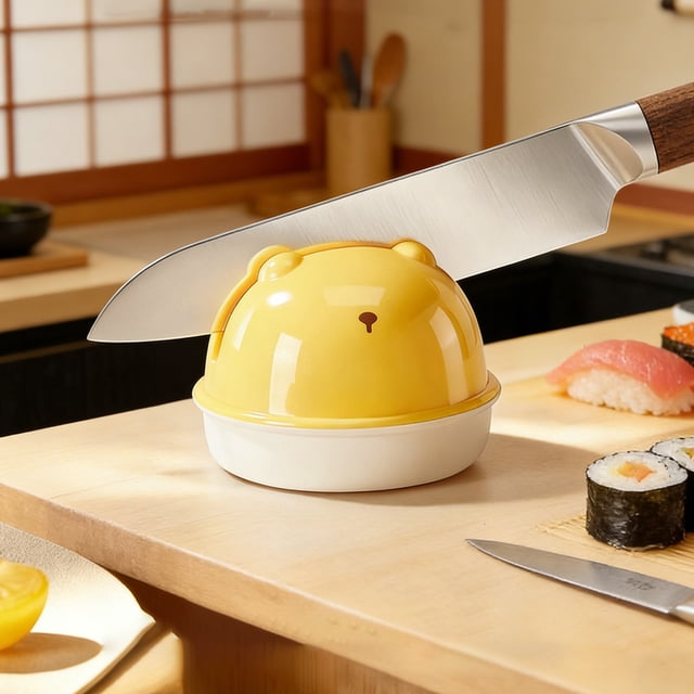 weibbin Cute Bear Sucker Sharpener Household Kitchen Knife Sharpener Steel Sharpener Fixed Bracket