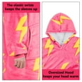thumbnail image 4 of Solaris Kid's Oversized Wearable Blanket Hoodie Sweatshirt, Warm Comfortable Sherpa Fleece Pullover with Large Front Pocket for Teens (7-16 yr) Youth Boys, Girls, Pink Thunder, 4 of 7