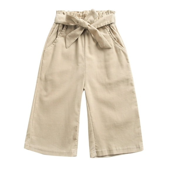 ZPYESWOW Kids Uniform Pants Girls Baby Pants 6-9 Months Toddler Girl Pants 2t Linen Beach Pants Christmas Gifts for Him Clothes for Teen Girls 10-12, Khaki 2-3 Years
