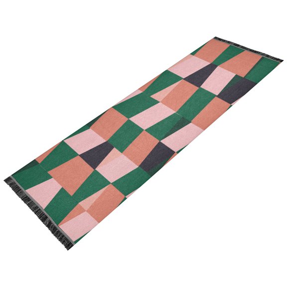 Vintage Modern Runner Rug,Non Slip Machine Washable 72"x23.5" Polyester Material Pet-Friendly Durable,Applicable to Entryway Rug Living Room Rug Cube