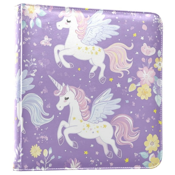 iauyy PU Leather Scrapbook Album | Expandable Binder with 20 Self-Adhesive Pages (11.8x24in),Unicorns and Horses