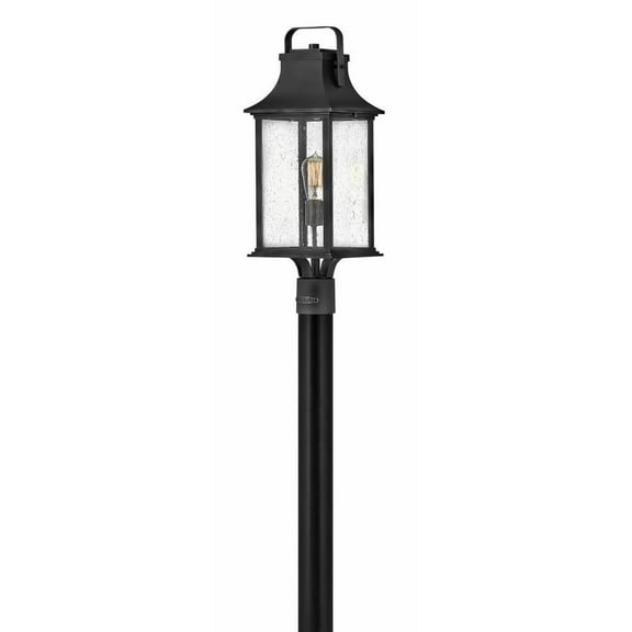 1 Light Medium Outdoor Post Mount Lantern in Traditional Style 8.5 inches Wide By 23.75 inches High-Textured Black Finish Bailey Street Home