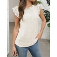 thumbnail image 4 of Blusa de Encaje con Cuello Alto para Mujer, Talla M, Color Albaricoque, 4 of 7