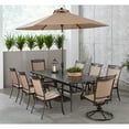 thumbnail image 3 of Hanover Fontana 9-Piece Aluminum Outdoor Dining Set, 42" x 84" Cast-Top Table, 3 of 15
