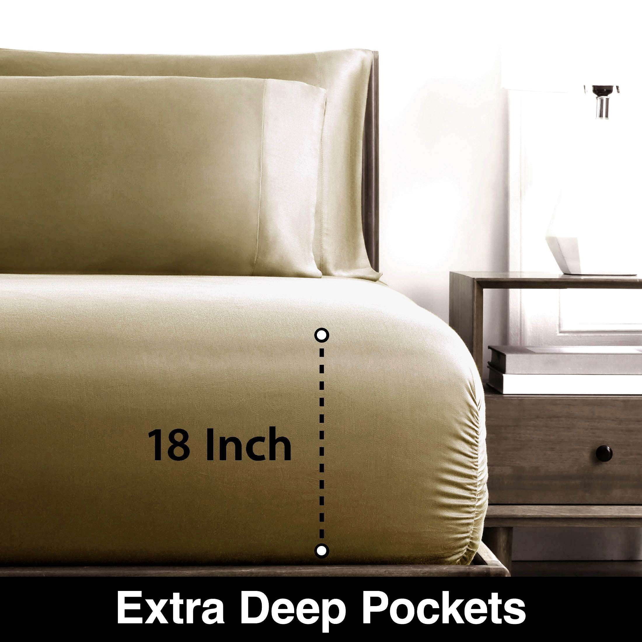 Allswell 4-Piece Silky Serenity 100% TENCEL™ Bed Sheets Set, Tan, Queen