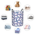 thumbnail image 6 of Balery Cute White Rabbit Round Laundry Basket with Handles Waterproof Freestanding Laundry Hamper for Clothes Toys in the Dorm and Family-Small, 6 of 8