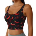 thumbnail image 2 of Balery Red Hot Chili Sujetadores deportivos con espalda cruzada para mujer, acolchados, sin costuras, de alto impacto, ideales para yoga, gimnasio, entrenamiento y fitness.-Small, 2 of 8