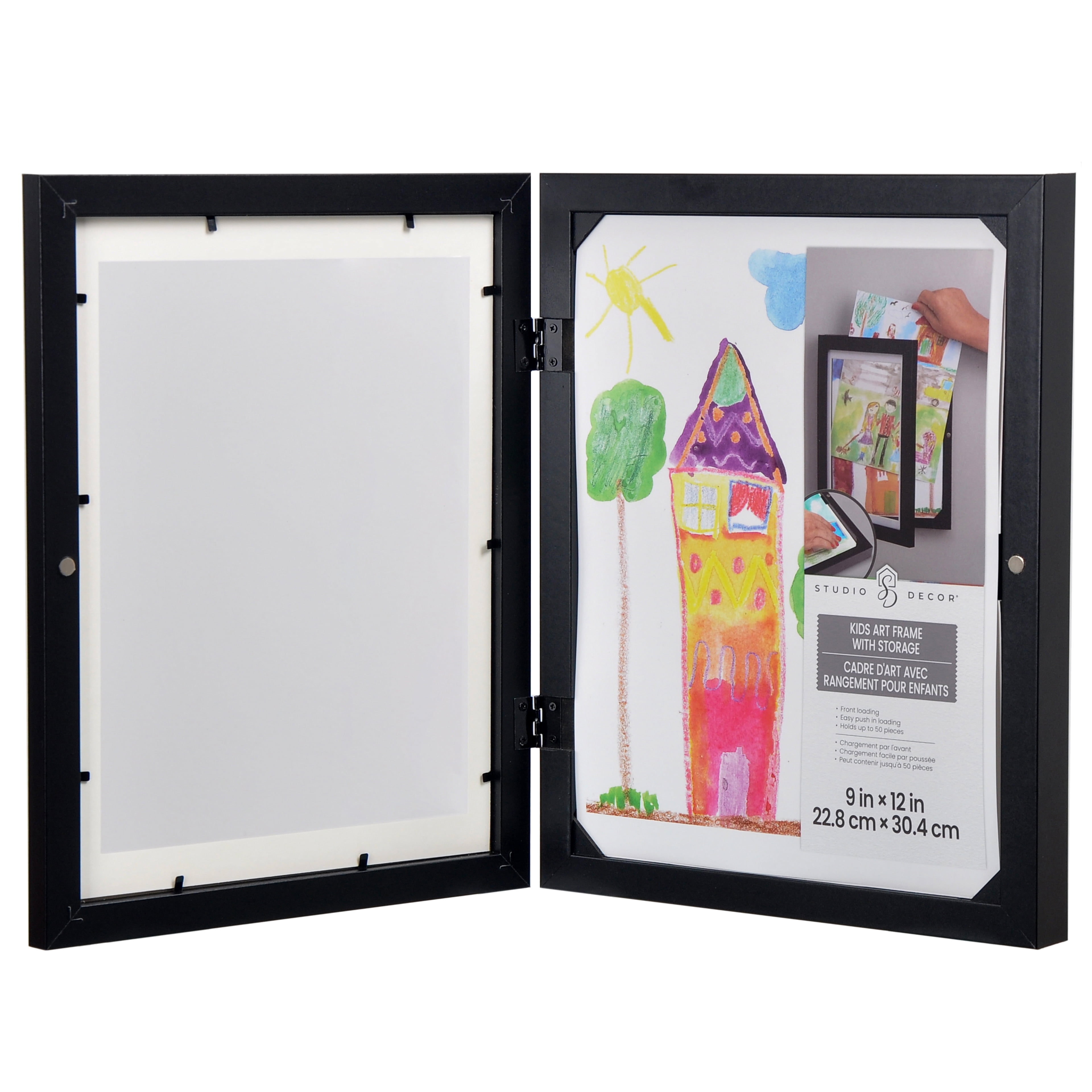 9" x 12" Black Kids Artwork Display Frame by Studio Décor - Display Children's Drawing and Artwork - Hold Up to 50 Pieces - 1 Pack