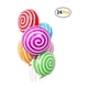 thumbnail image 1 of Globos de piruleta coloridos de 18 pulgadas, globos de papel de aluminio para dulces, globos de Mylar en espiral para decoraciones de fiesta, paquete de 24 Ormromra WRLF-709, 1 of 8