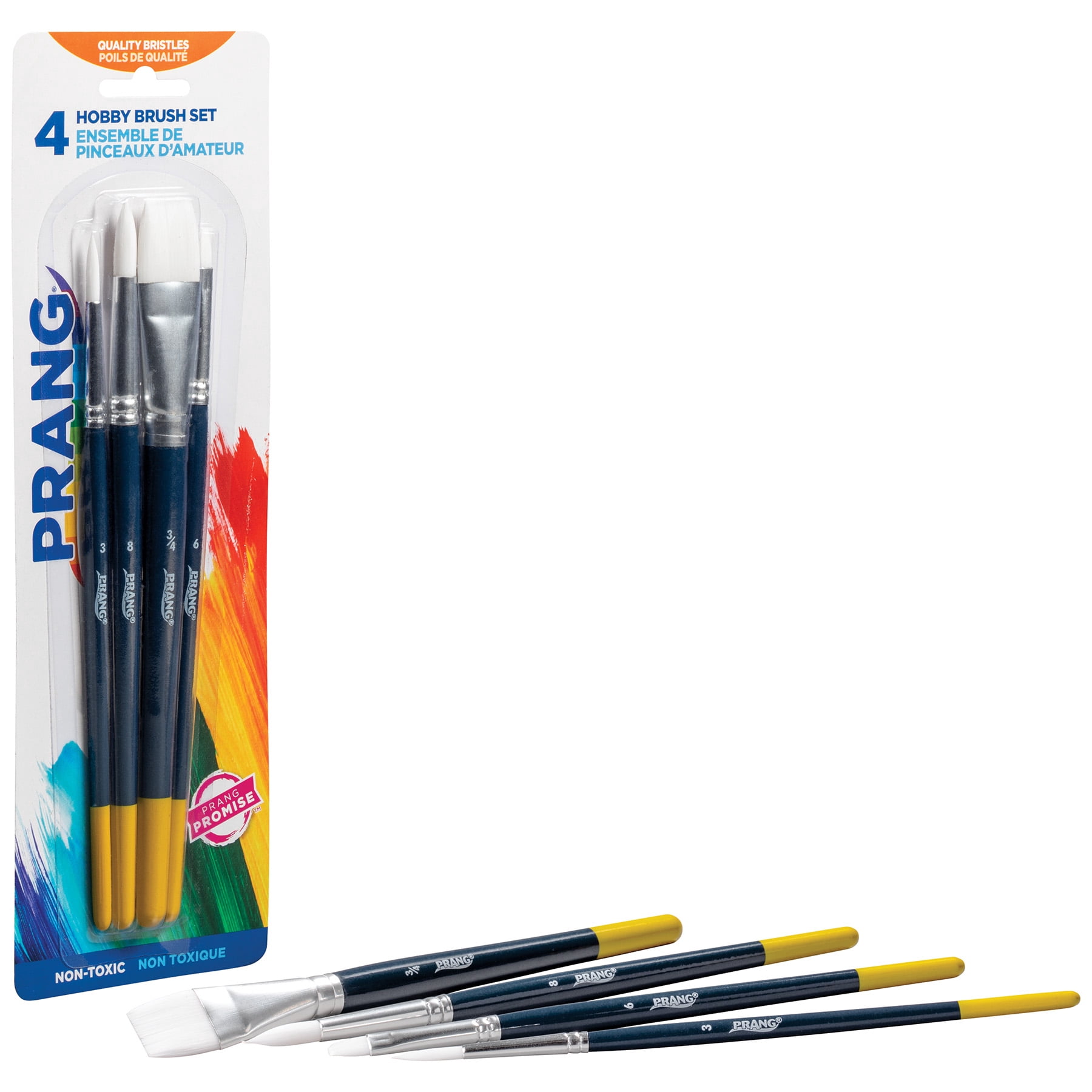 Prang Hobby Paint Brush Set, Assorted Sizes, 4 Per Set, 6 Sets