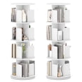 thumbnail image 1 of Costway 2 PCS 4-Tier Rotating Bookshelf 360° Display Rack Dividers & Anti-falling Baffles White, 1 of 10