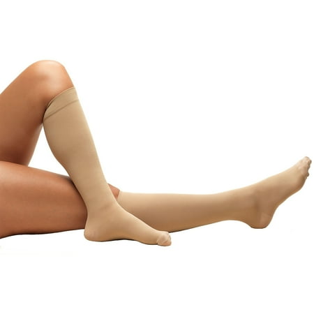 Truform Anti-Embolism Stockings, Knee High, Closed Toe: 18 mmHg, Beige, Large