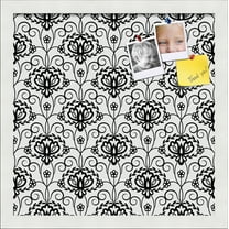 PinPix 15x15 Custom Cork Bulletin Board Grand Floral Motif Poster Board Has a Fabric Style Canvas Finish, Framed in Grand Floral Motif, by ArtToFrames (PinPix-181)