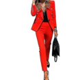thumbnail image 1 of Women's Blazer With Trouser Suits Office Work Business Suit Jacket 2-piece Suit Set, 1 of 4