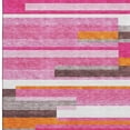 thumbnail image 3 of HomeRoots 675758 5 x 8 ft. Blush Orange & Gray Striped Washable Machine Made Rectangle Area Rug with UV Protection, 3 of 9