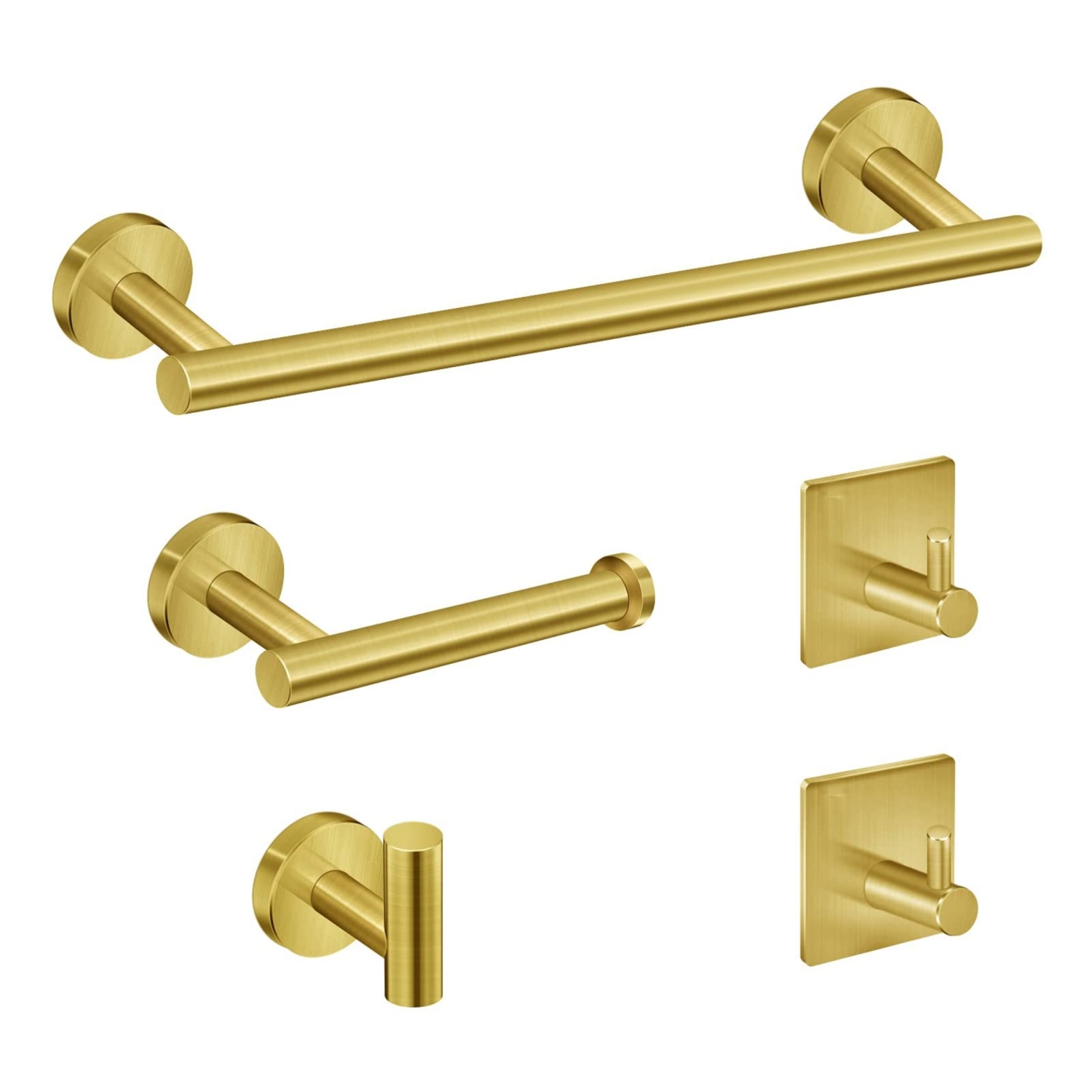 NIERBO 5Pieces Brushed Gold Bathroom Hardware Set SUS304 Stainless