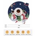 thumbnail image 6 of 13 Inch Round Placemats Set of 6, Navy Blue Snowman Christmas Non Slip Heat Insulation PP Table Mats, Xmas Tree Snowflake Winter Birds Washable Place Mats for Kitchen Dining Party Table Decor, 6 of 7