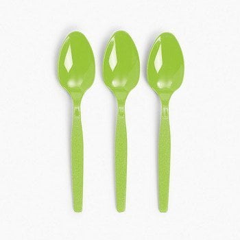 Fresh Lime Plastic Spoons (50Pc) - Party Supplies - 50 Pieces