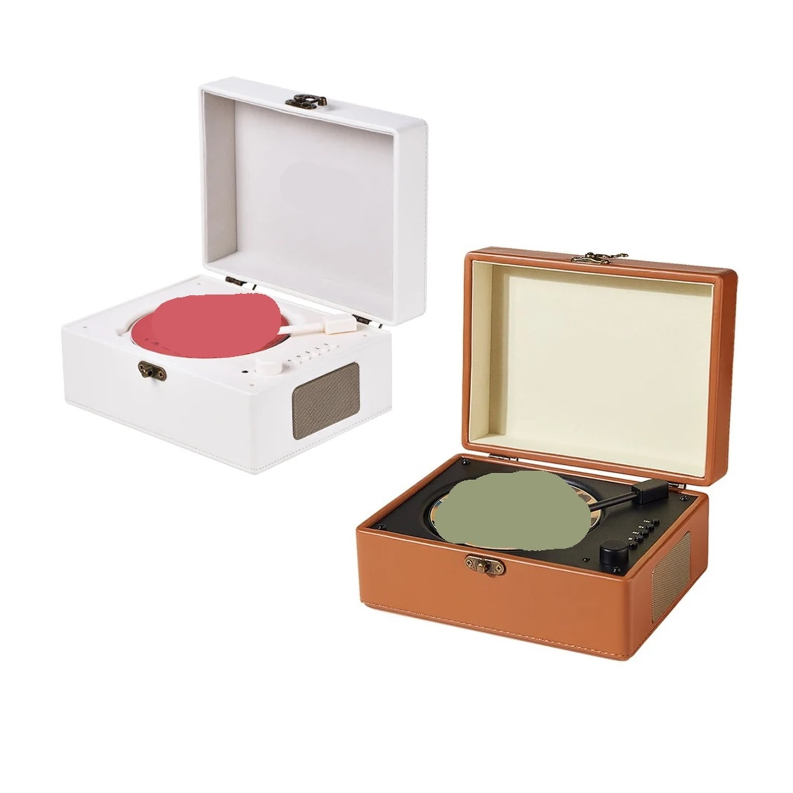 Vintage Leather CD Player Two-Way Bluetooth 5.0 Built-In Speaker Portable Rechargeable CD Music