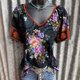 thumbnail image 2 of Blusa de manga corta con cuello en V informal para mujer a la moda, camisetas de verano Fridja hjk4412, 2 of 5