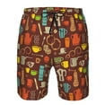 thumbnail image 3 of Disketp Men's Swim Trunks Hawaiian Breathable Surf Beach Swimsuits Mesh Lining Beach Shorts with Pockets-Retro Coffee, 3 of 7