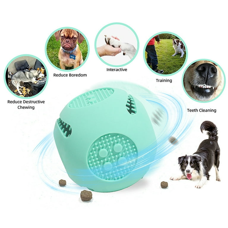 Dog Chew Toys, Dog Leaking Food Ball, 4.3 inch Dog Teething Toys Balls, Dog  IQ Puzzle Ball for Puppy Small Large Dog Teeth  Cleaning/Chewing/Playing/Training, Dog Treats Dispenser, Non Toxic, S/L,  Blue 