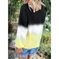 thumbnail image 3 of Women Long Sleeve Sweatshirt Colorblock Tie Dye Printed Pullover Tops, 3 of 6