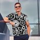 thumbnail image 4 of Balery Metallic Gears Camisa Polo de Hombre con Estampado, de Manga Corta y Tejido Medio, Camisa Tipo Golf Polo-XX-Large, 4 of 6