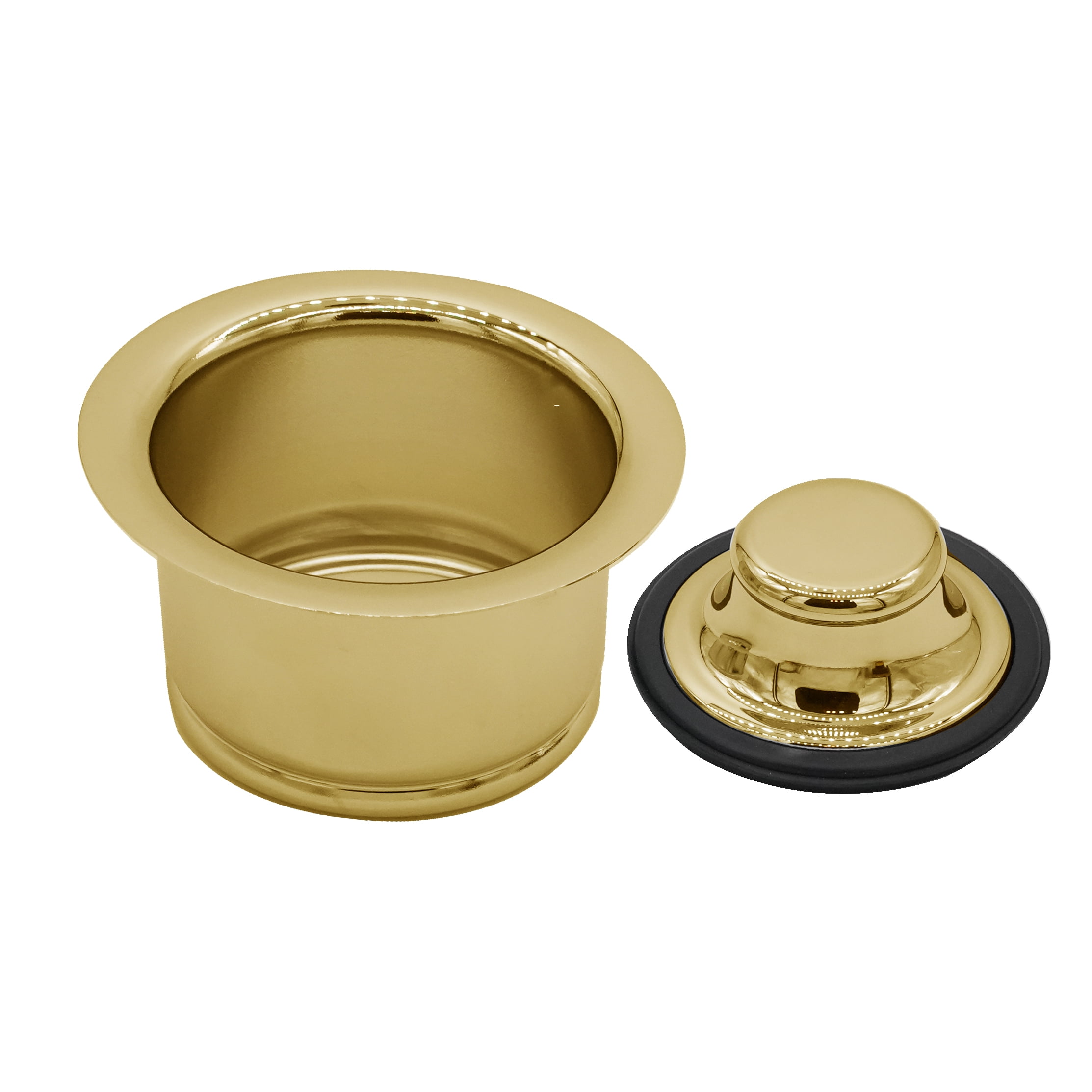 Westbrass COMBO PACK 3-1/2" Post Style Sink Strainer and Extra-Deep Waste Disposal Trim, Polished Brass