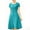 Blue, variant on Women's Round Neck Button Down Short Sleeve A-Line Casual Midi Dresses with Pockets for Women Work Office & Everyday Wear
