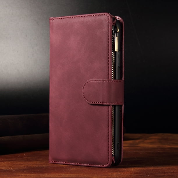 Leather Card Slots Zipper Magnetic Wallet Phone Case For Iphone 14 Pro Max/14 Pro/14 Plus Iphone 13 Pro Max/13 Pro/13 Mini/13 Iphone 12 Pro Max/12 Pro/12 Mini/12 Iphone 11/11 Pro/11 Pro Max Iphone X/x