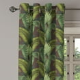 thumbnail image 3 of Ambesonne Botanical Grommet Curtain, Art Leaves of the Jungle, 50"x72", Reseda Green and Brown, 3 of 5