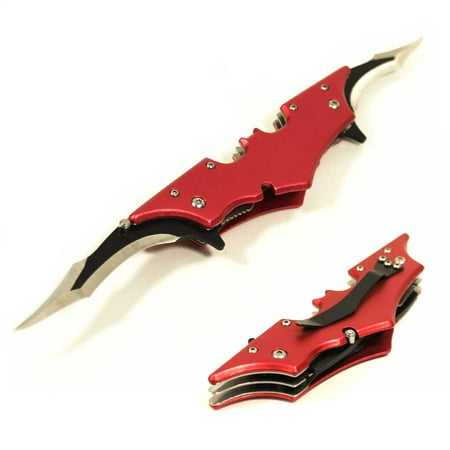 Red Batman Folding Dual Double Blade Assisted Open Tactical Pocket
