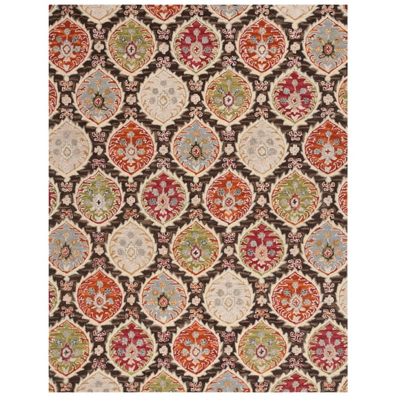 SAFAVIEH Heritage Cooper Diamond Area Rug, Red/Green, 8' x 10'