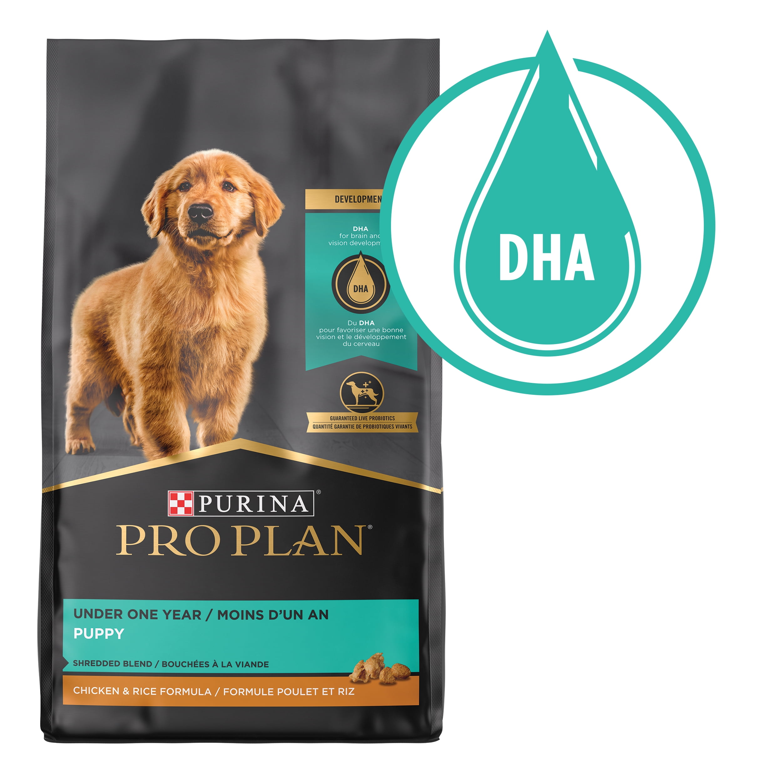 Purina Pro Plan With Probiotics High Protein Dry Puppy Food Shredded Blend Chicken Rice Formula 18 Lb Bag Walmart Com Walmart Com