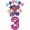 Trolls World Tour 3rd Birthday Party Supplies Poppy Balloon Bouquet Decorations
