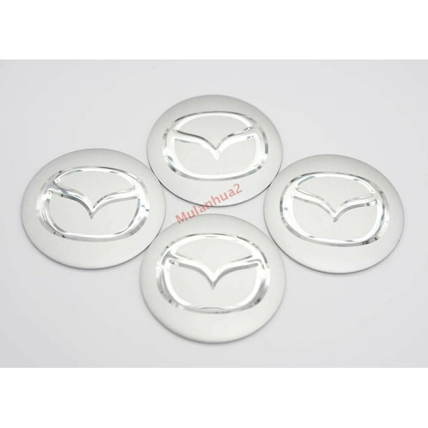 4 x 56.5mm Car Lettering Silver Wheel Center Cap Sticker Wheel Emblem