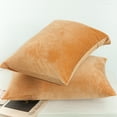 thumbnail image 4 of Organictune 2 Pack Velvet Pillowcases, Ultra Soft and Cozy Luxury Zippered Pillow Cases, Camel, Queen, 20" x 30", 4 of 5