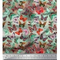 thumbnail image 1 of Soimoi Moss Tissu Georgette Papillon Coloré Imprimé 1 Yard 42 Pouces de Large, 1 of 5