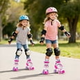 thumbnail image 2 of Costway 4 Sizes Adjustable Quad Skates with Light-up Wheels Safety Protection for Ages 8-13 Rose Red, 2 of 10