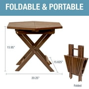 CleverMade Tamarack Outdoor Wood Folding Table, Cinnamon