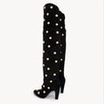 thumbnail image 3 of RONILURN Women's Gold Studded Over The Knee Boots Suede Square Toe Thigh High Boots Block Heel Over The Knee Boots for Party Evening Night Out, 3 of 5