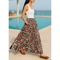 thumbnail image 5 of Moomaya Womens Cotton Resort Skirt with Pockets | Tiered Maxi Summer Skirt | 40-Inch Vacation Wear | Flowy Vacation Outfit, 5 of 7
