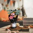 thumbnail image 7 of AYktou Halloween Pumpkin Bouquet, Mini Ghost Pumpkin Flowers Ornament Pumpkin Ghost with Two Knitting Flowers Gift Decoration for Living Room, Window Display, Fireplace, Dining Table, Pink, 7 of 7
