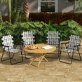 thumbnail image 2 of Topbuy Set of 4 Webbed Lawn Chairs, Outdoor Patio Folding Chairs w/ Heavy-Duty Metal Frame Lightweight Portable Web Camping Chairs Brown, 2 of 7